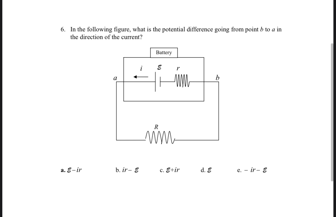 In the following figure, what is the potential