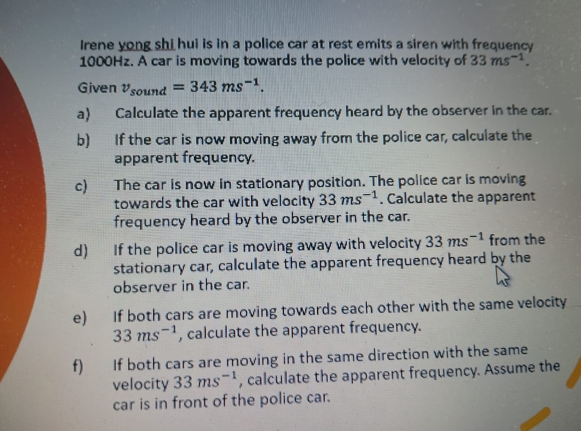 Irene vong shi hui is in a police car at rest