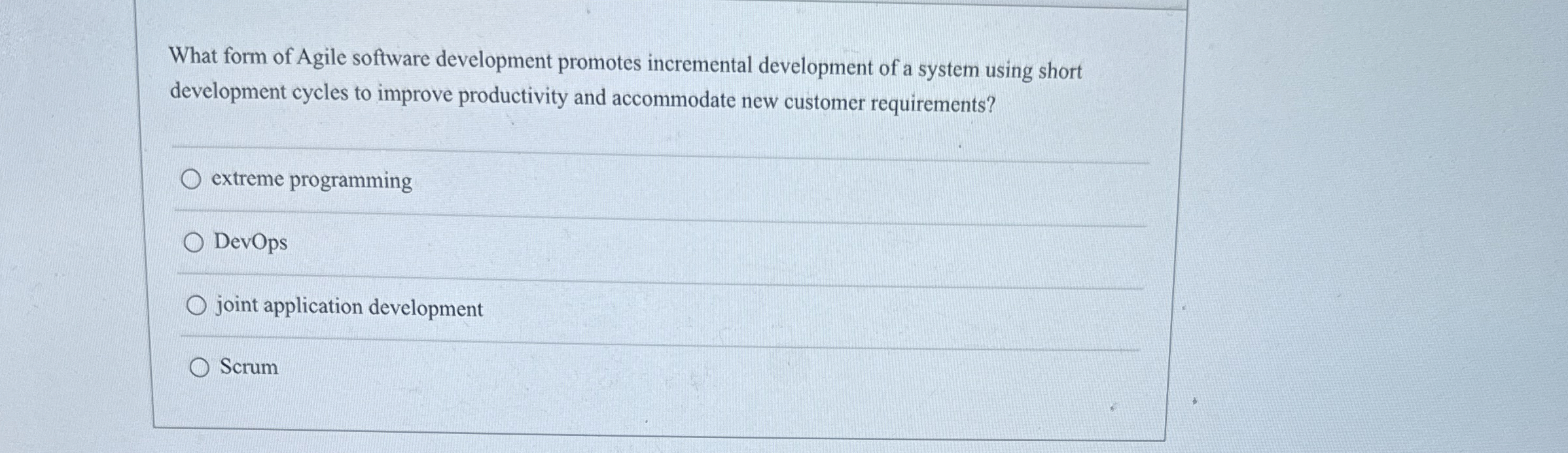 What form of Agile software development promotes