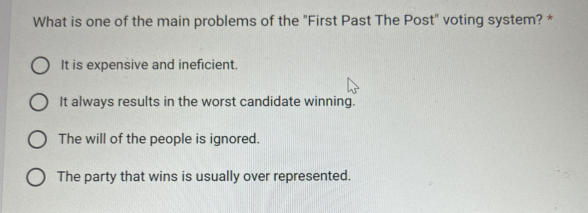 What is one of the main problems of the "First