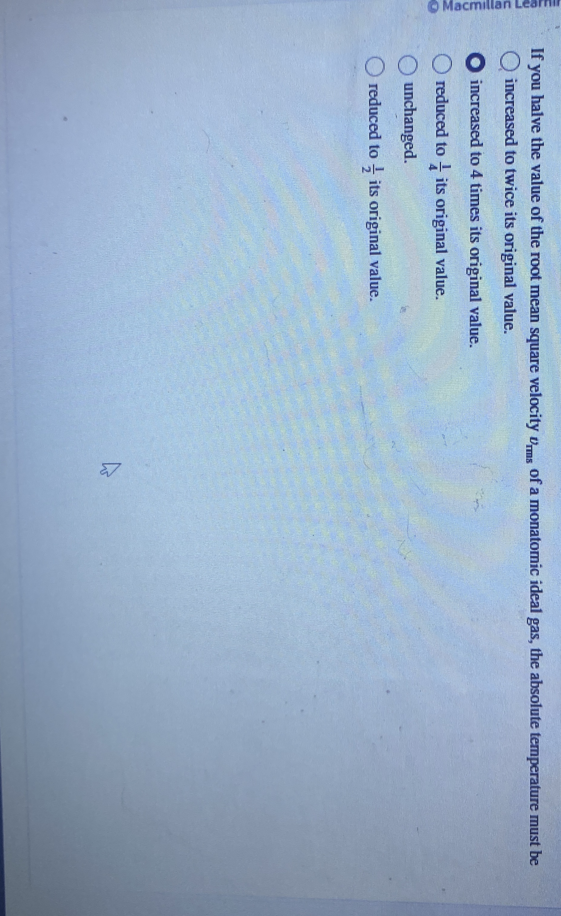 If you halve the value of the root mean square