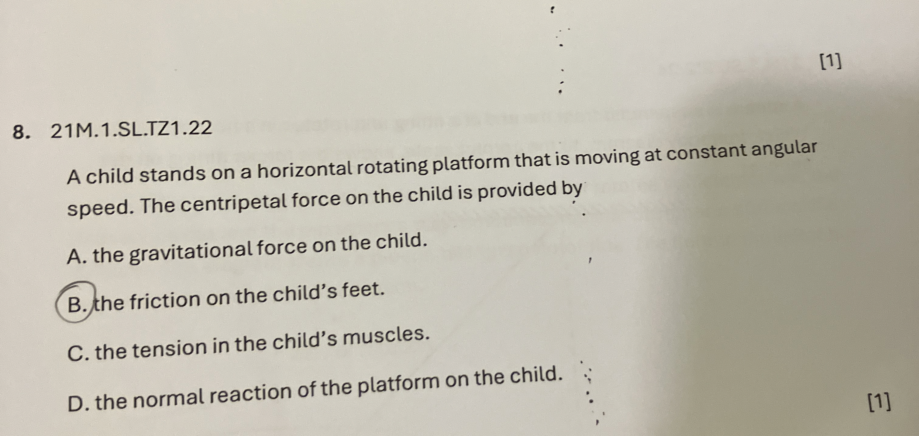 [ 1 ] 8 . 2 1 M . 1 . SL . TZ 1 . 2 2 A child