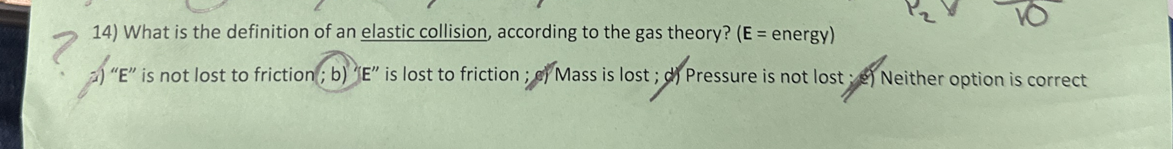What is the definition of an elastic collision,