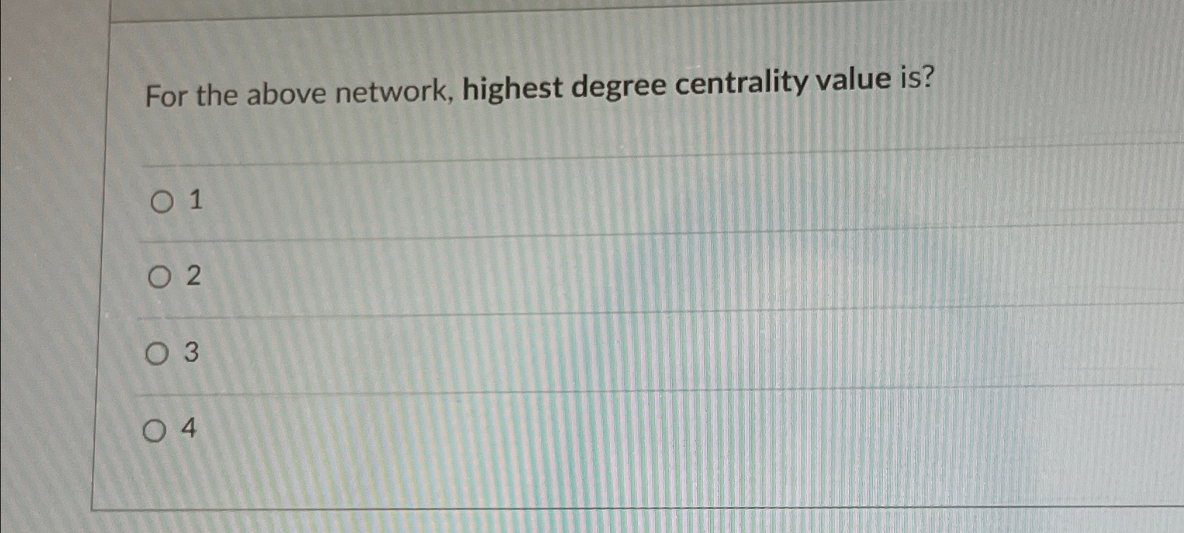 For the above network, highest degree centrality