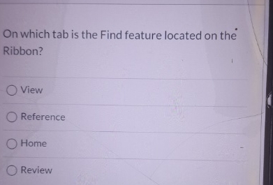 On which tab is the Find feature located on the