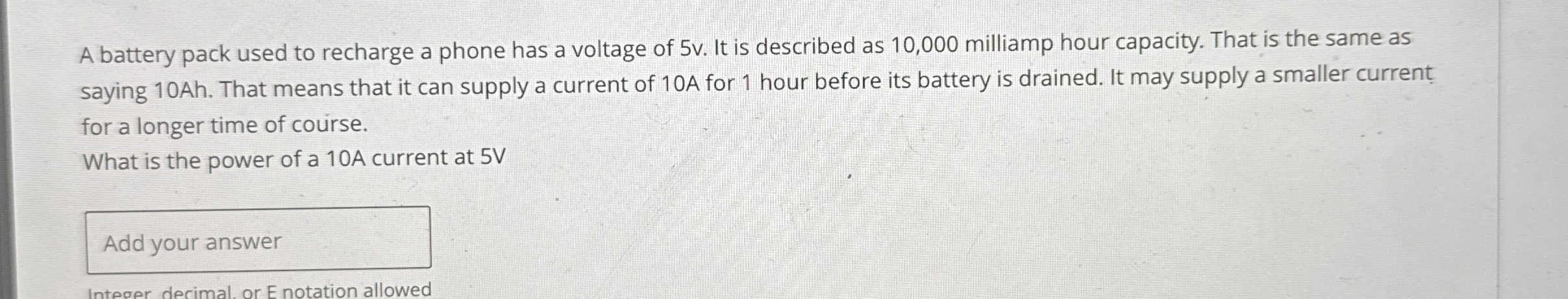 A battery pack used to recharge a phone has a