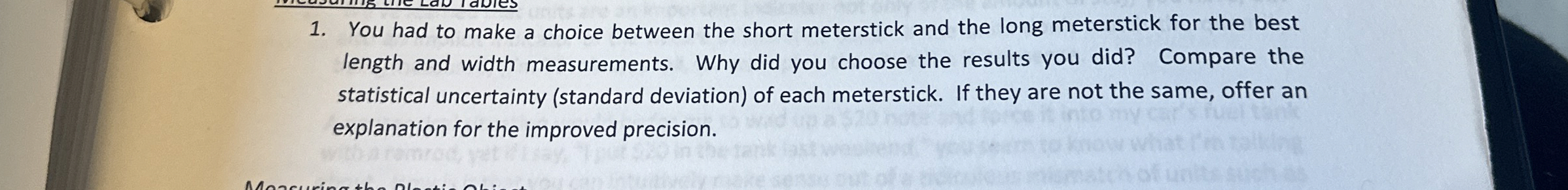 You had to make a choice between the short