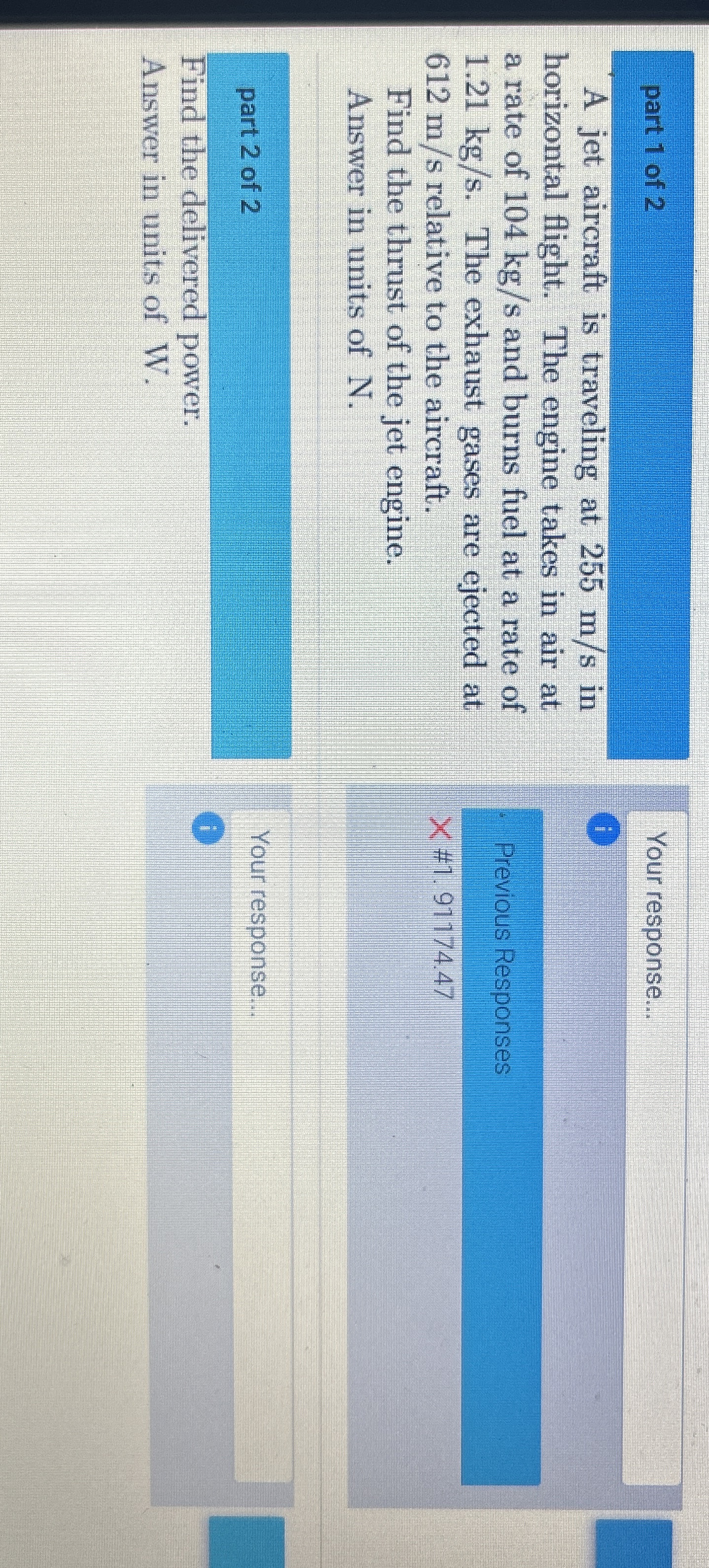 part 1 of 2 A jet aircraft is traveling at 2 5 5