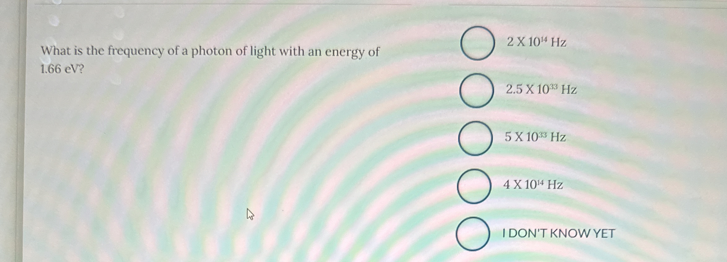 What is the frequency of a photon of light with