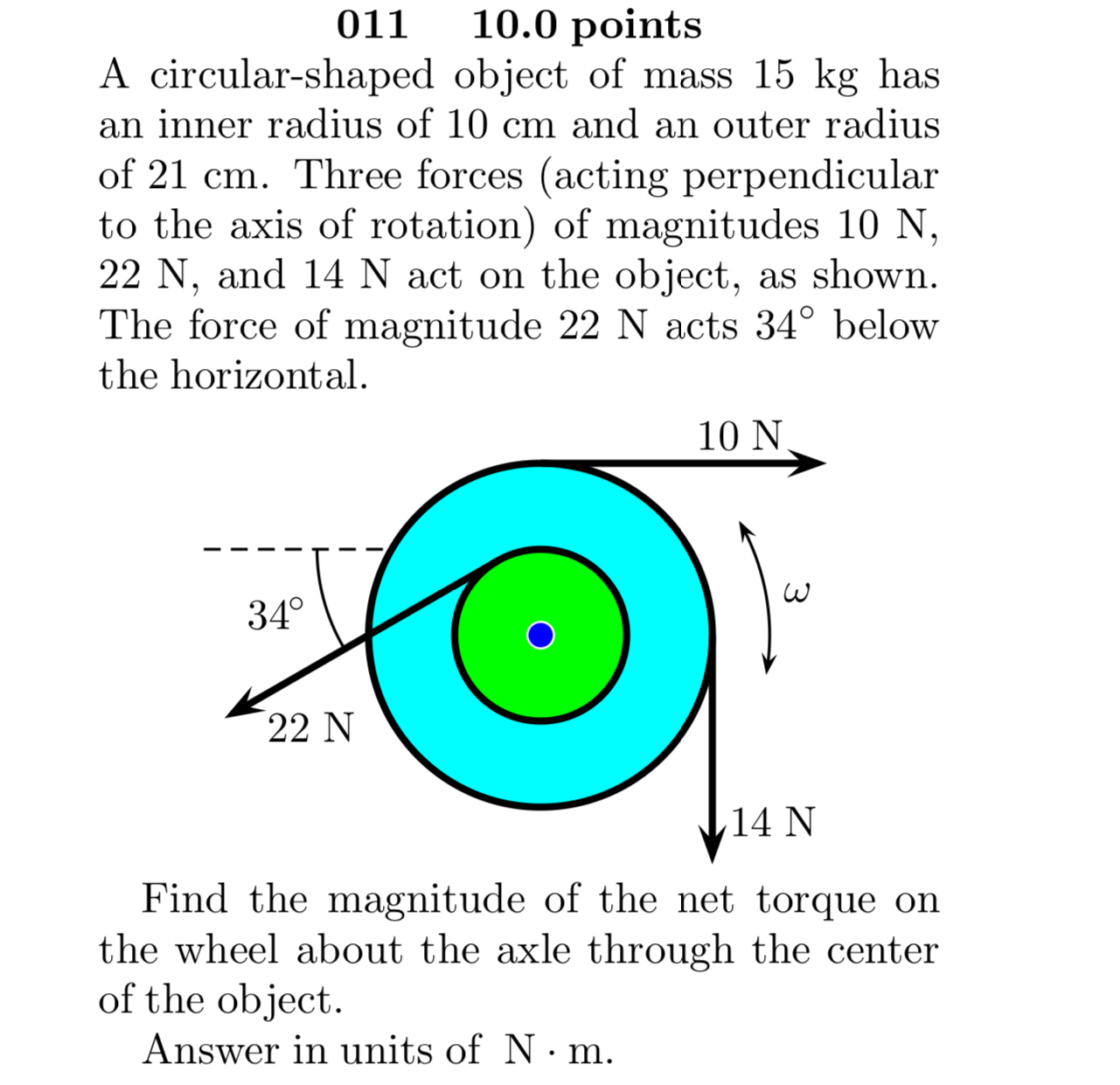 0 1 1 , 1 0 . 0 points A circular - shaped object