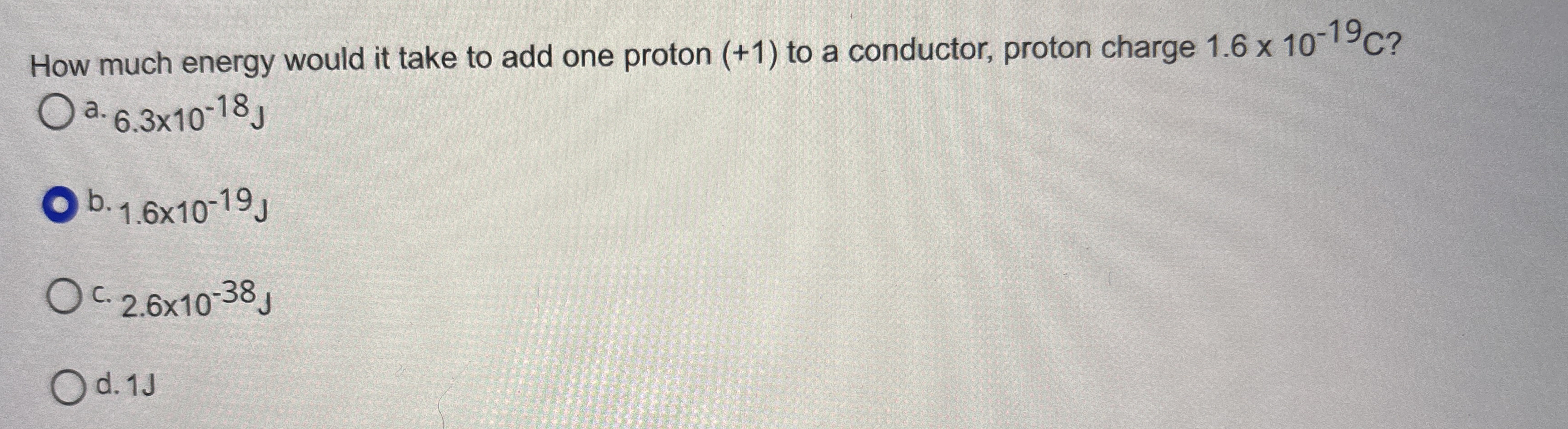 How much energy would it take to add one proton (