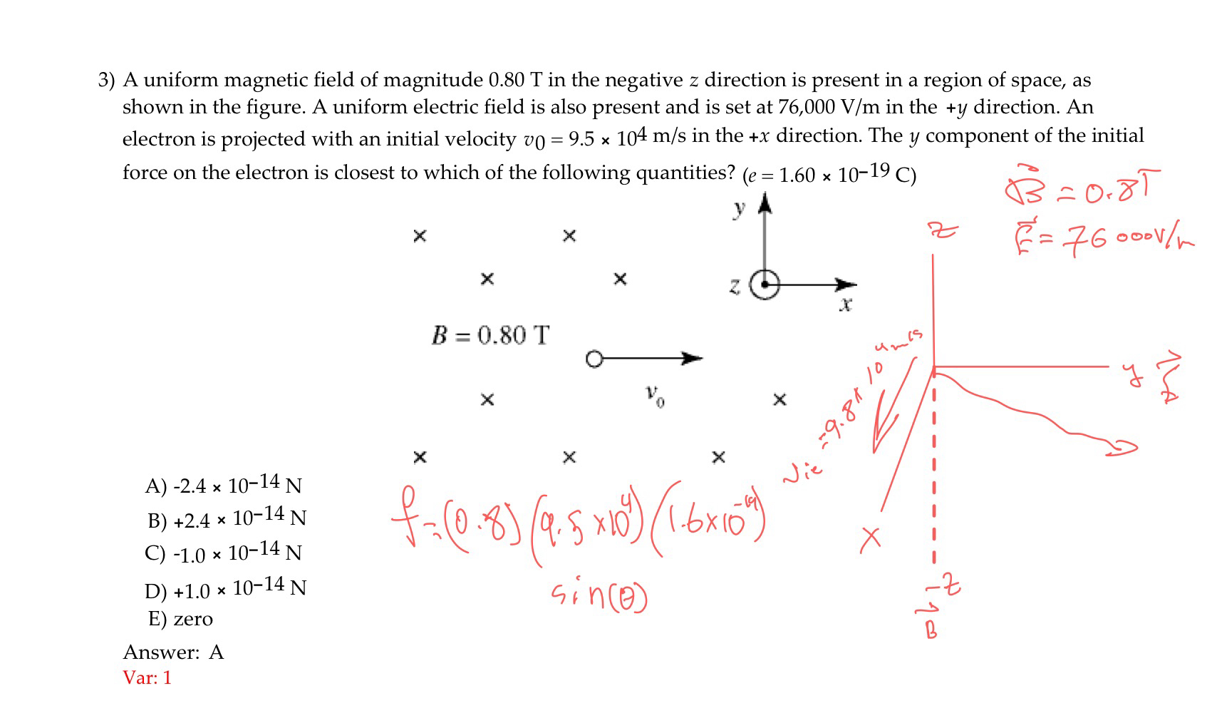 A uniform magnetic field of magnitude 0 . 8 0 T