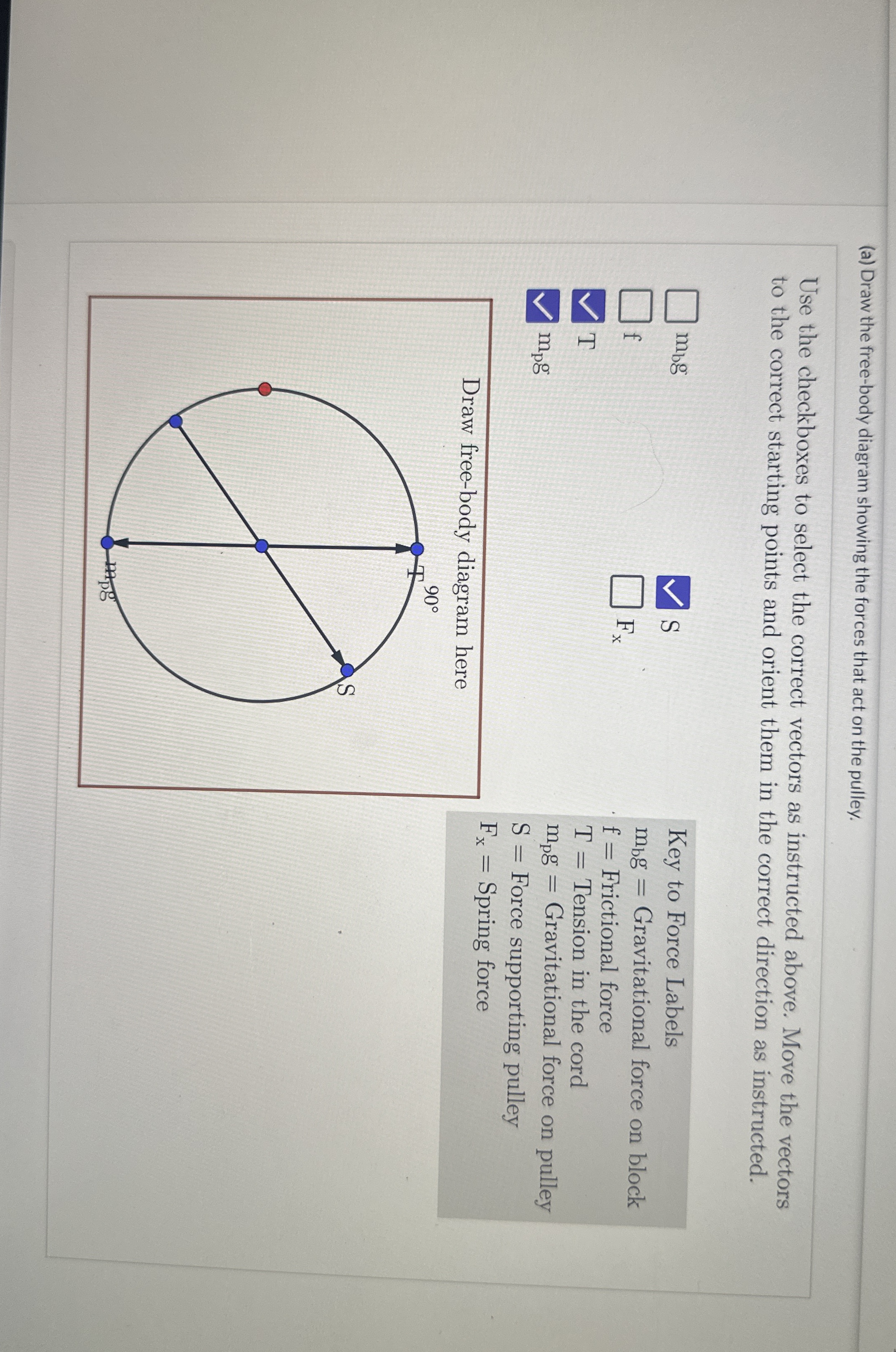 A block ( mass = 2 . 0 k g ) is hanging from a