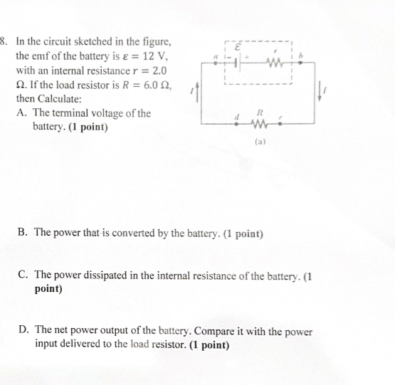 In the circuit sketched in the figure, the emf of