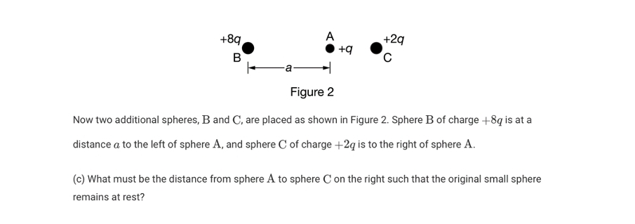Now two additional spheres, B and C , are placed