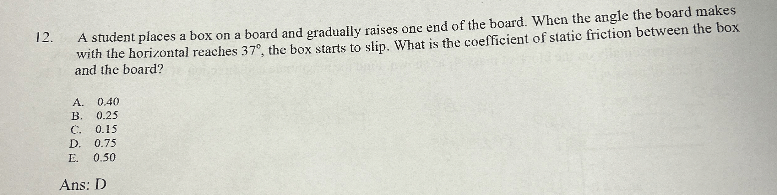 A student places a box on a board and gradually