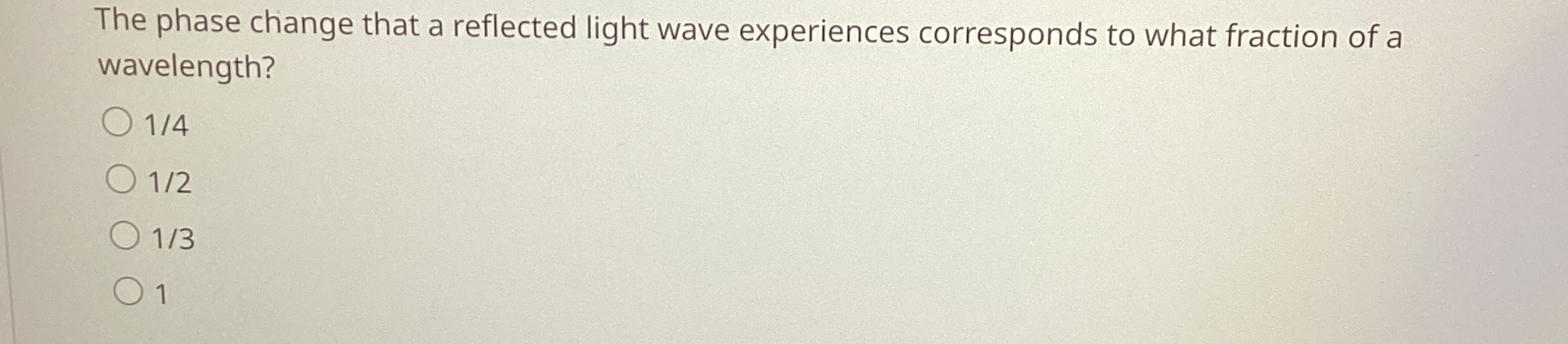 The phase change that a reflected light wave