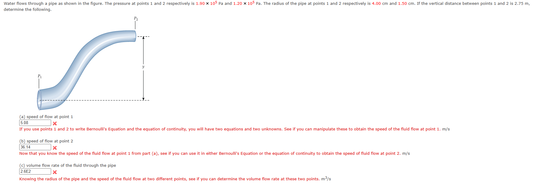 determine the following. ( a ) speed of flow at