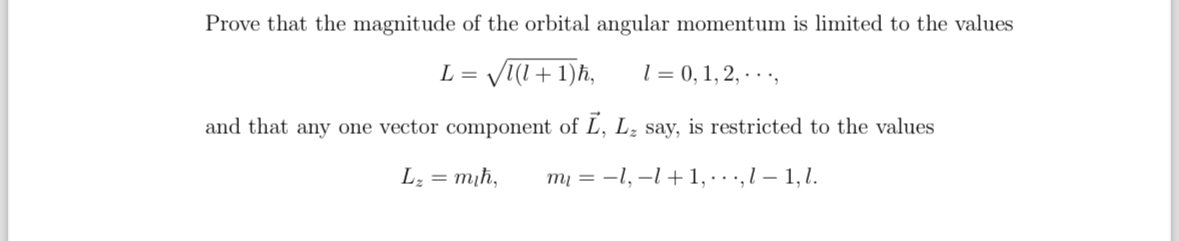 Prove that the magnitude of the orbital angular