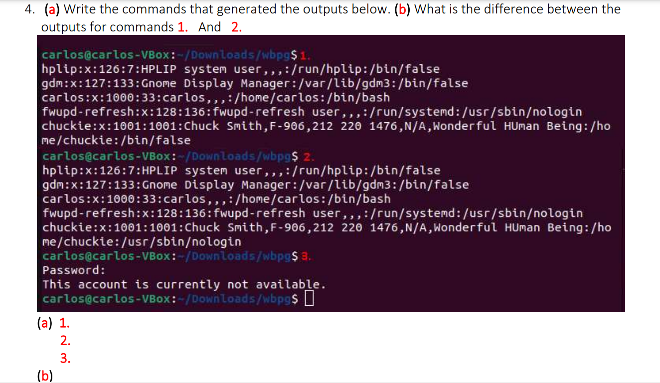 I want to know bellow command? command output 1 ,