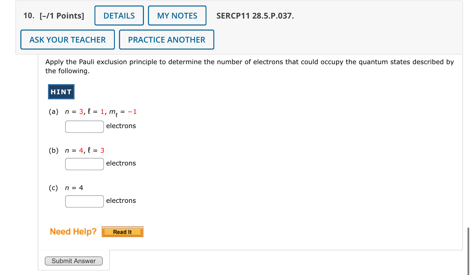 [ - / 1 Points ] SERCP 1 1 2 8 . 5 . P . 0 3 7 .