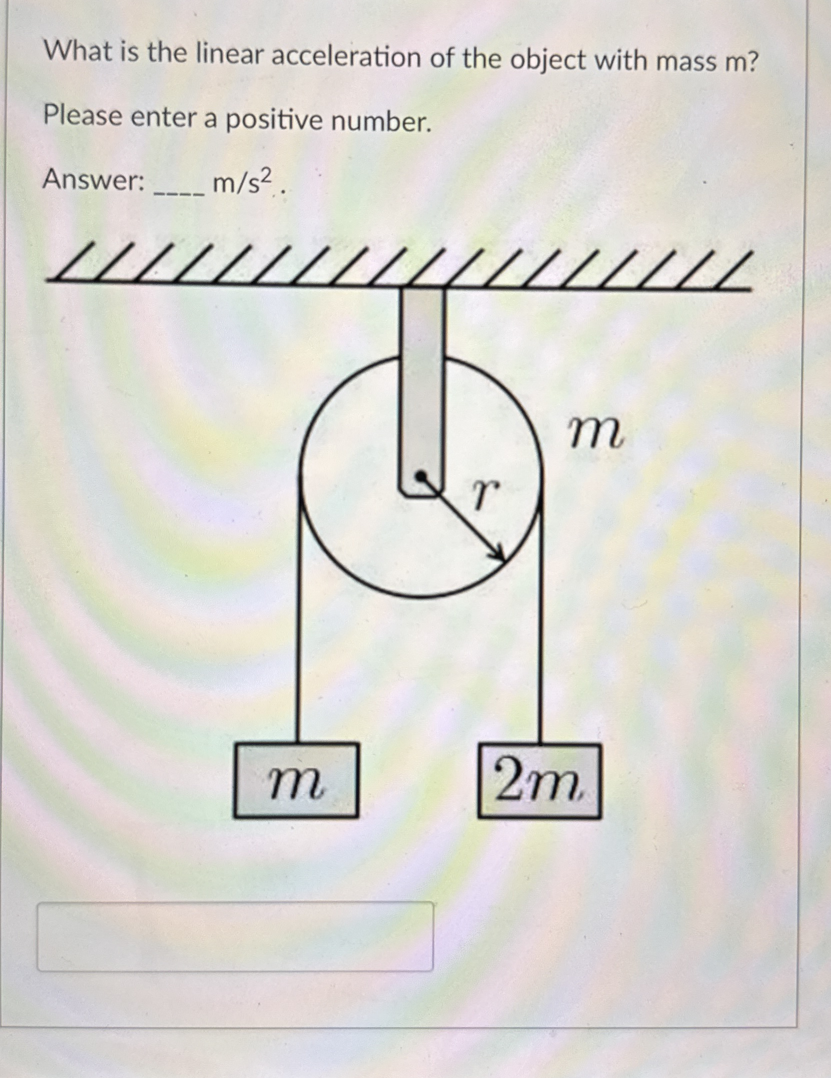 What is the linear acceleration of the object
