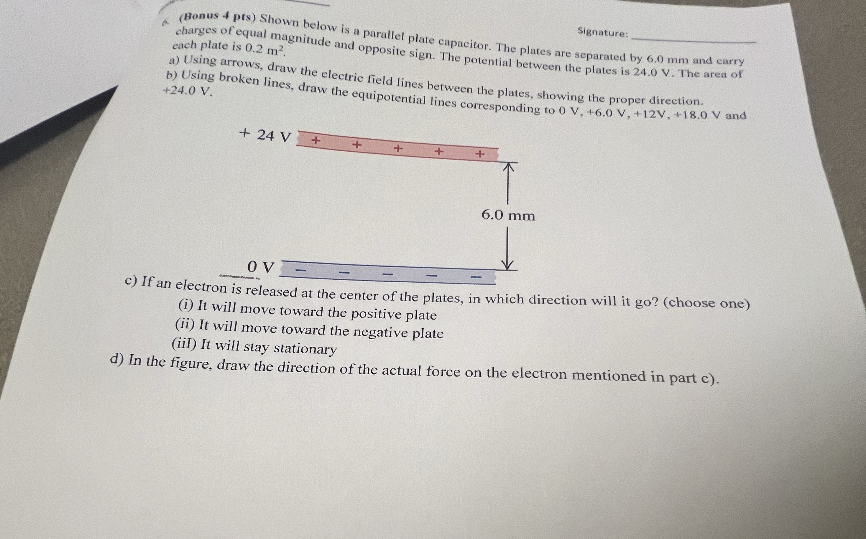 each plate is 0 . 2 m 2 . a ) Using arrows, draw