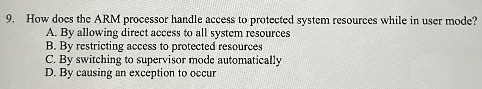 How does the ARM processor handle access to