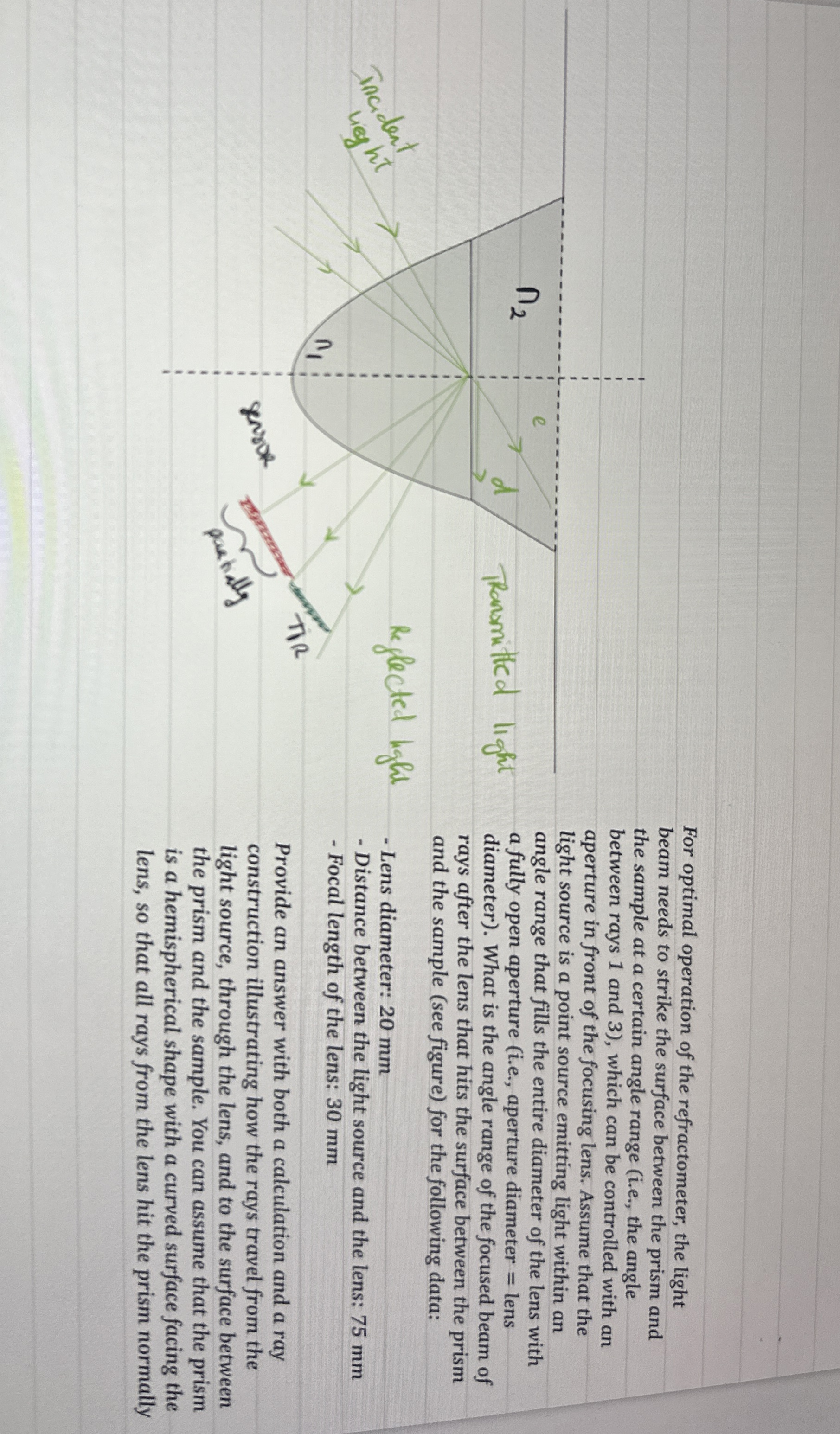For optimal operation of the refractometer, the