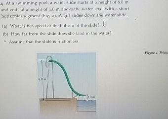 - 4 At a swimming pool, a water slide starts at a