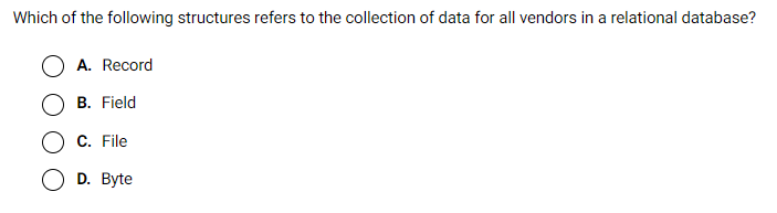 Which of the following structures refers to the