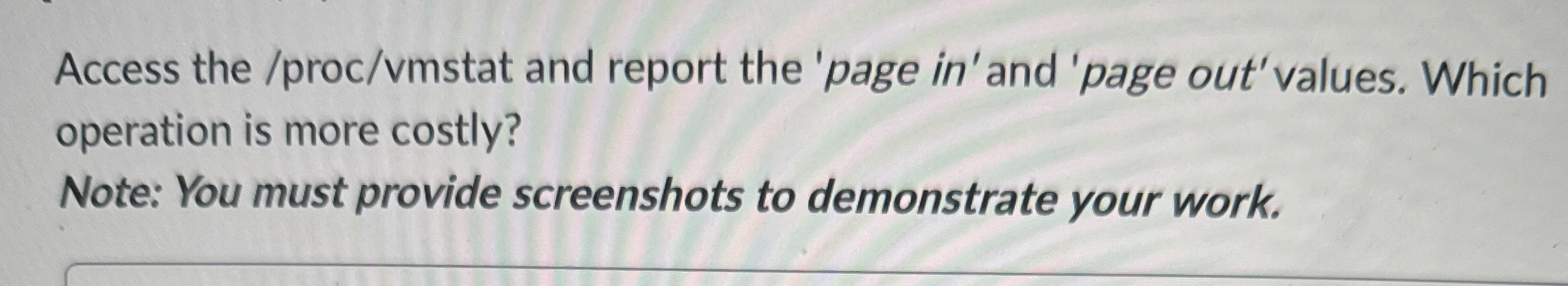 Access the / proc / vmstat and report the 'page