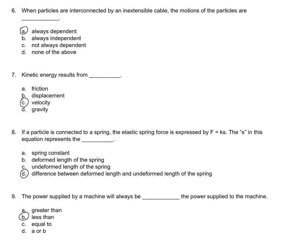 Please review my answers. If there's a wrong