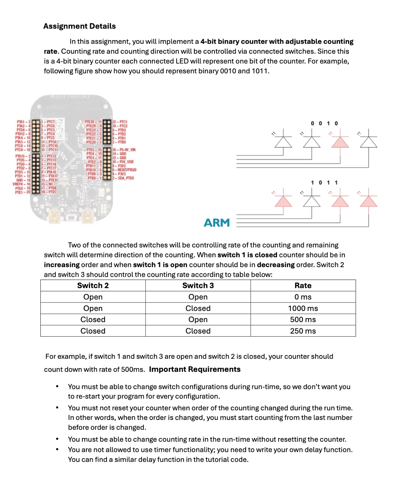 This assignment is require C code for Freedom