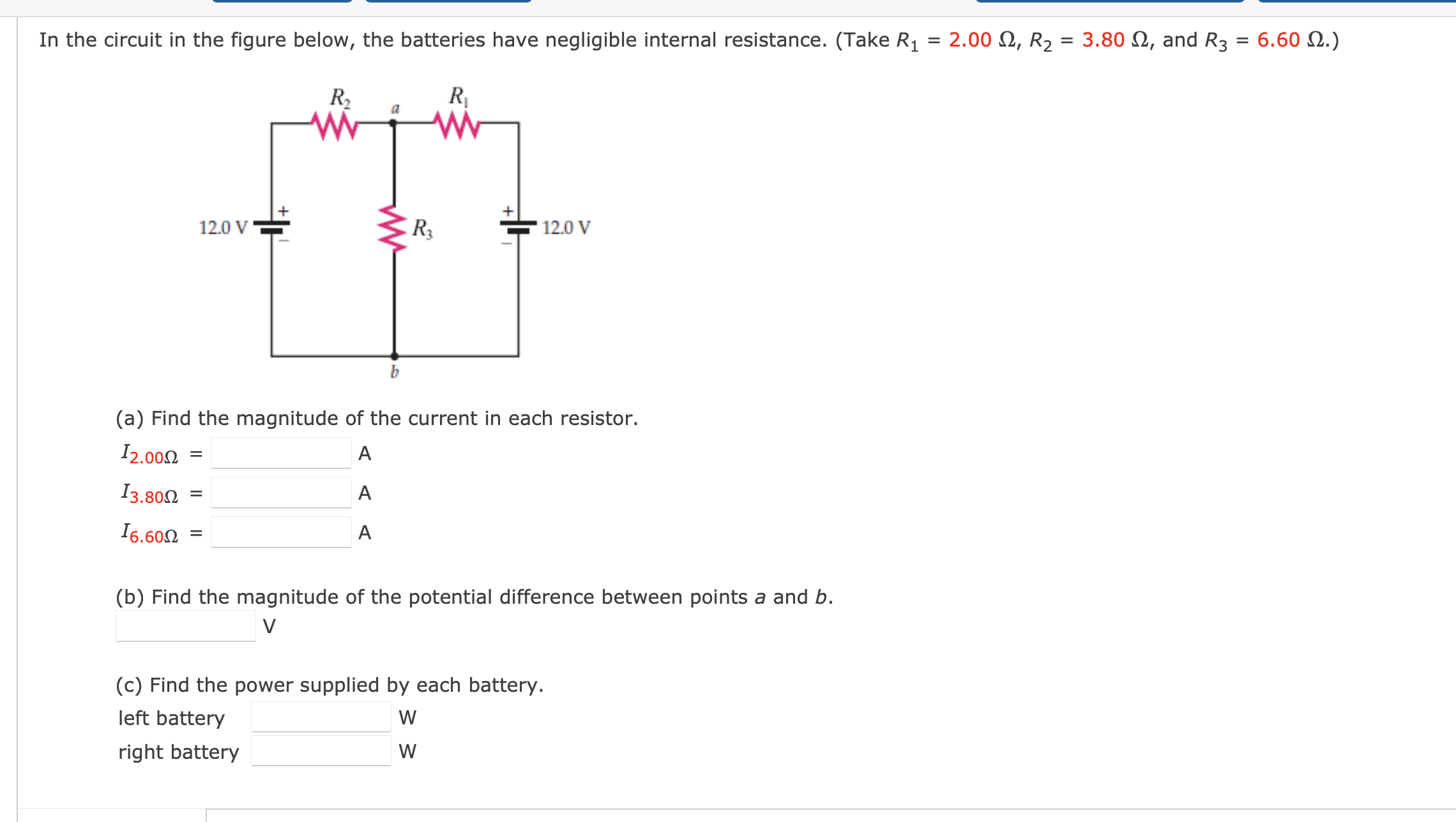 In the circuit in the figure below, the batteries