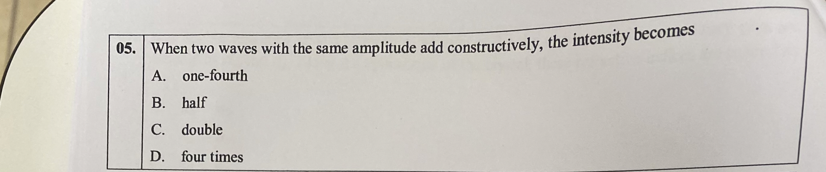 When two waves with the same amplitude add