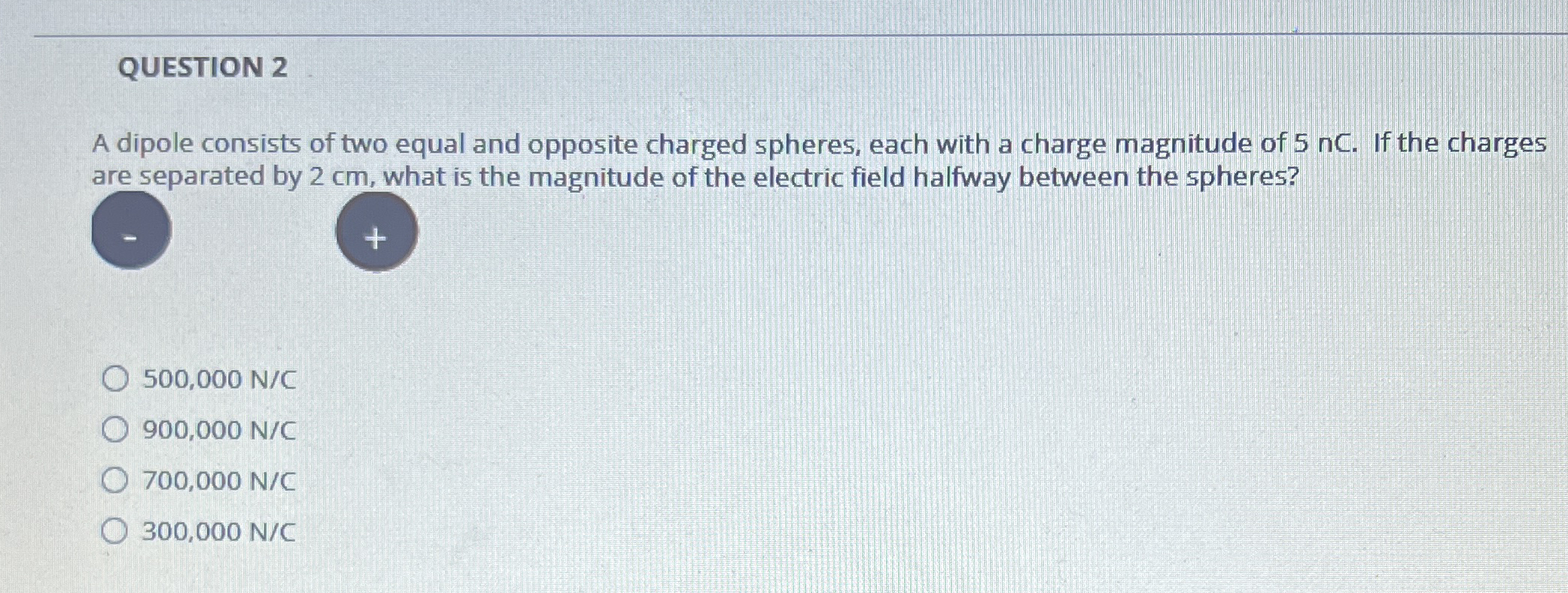QUESTION 2 A dipole consists of two equal and