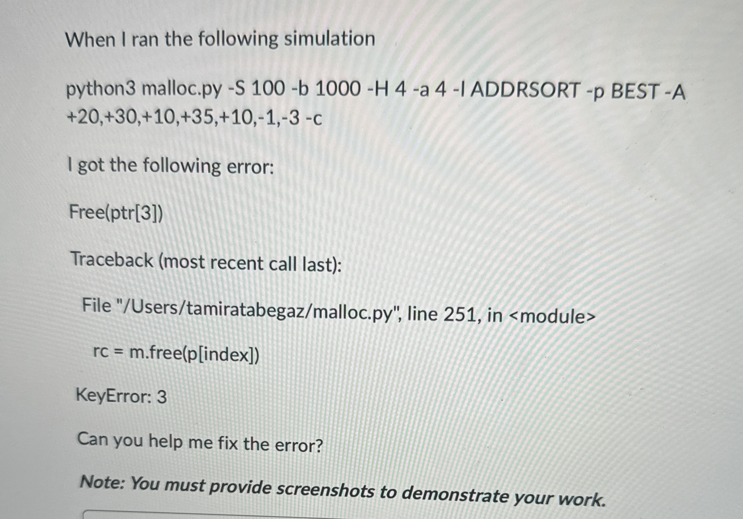 When I ran the following simulation python 3