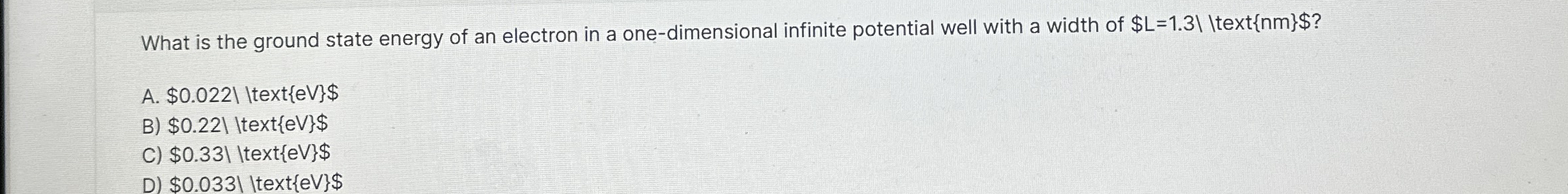 What is the ground state energy of an electron in