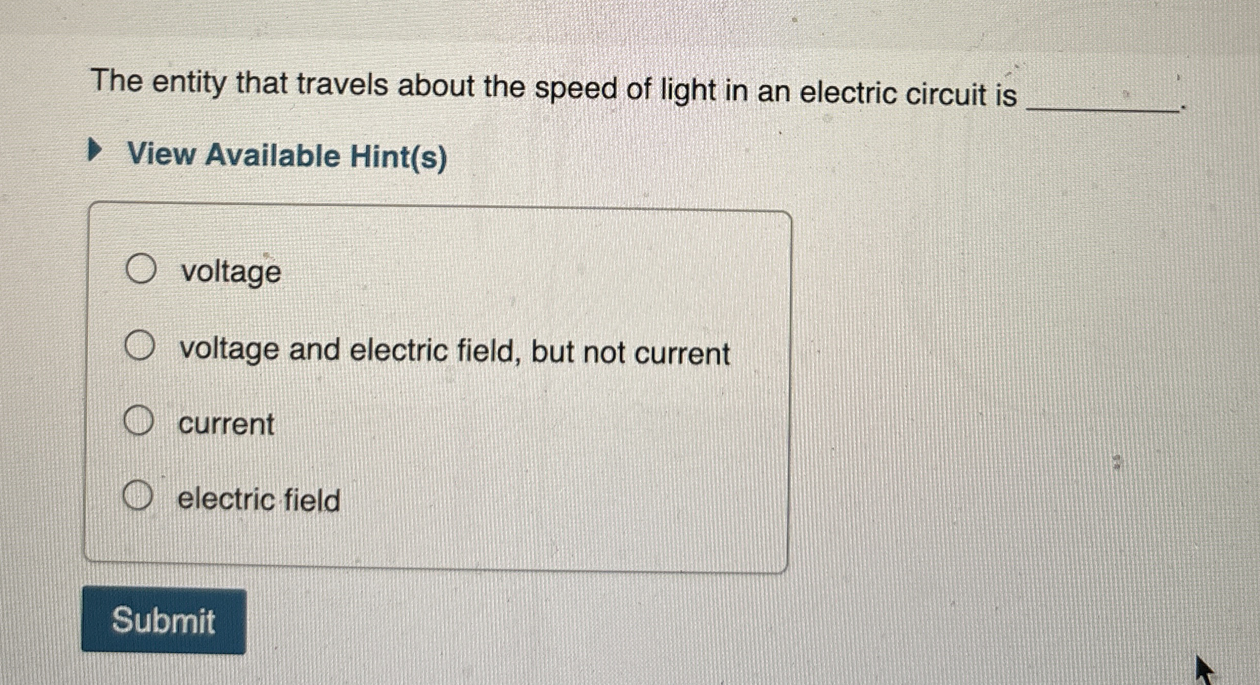 The entity that travels about the speed of light