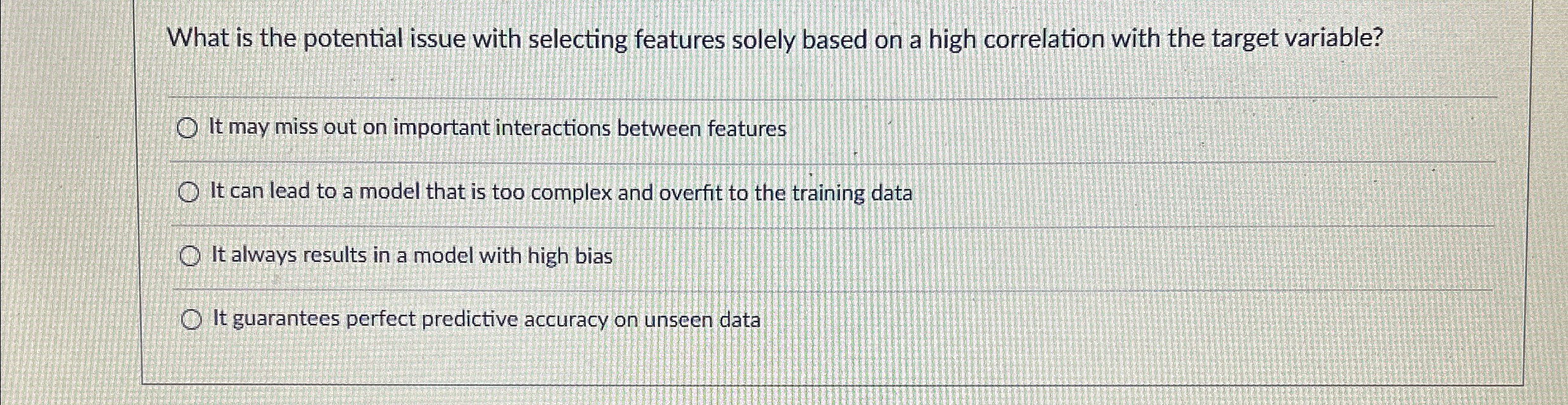 What is the potential issue with selecting