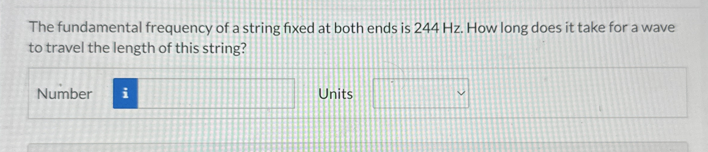 The fundamental frequency of a string fixed at