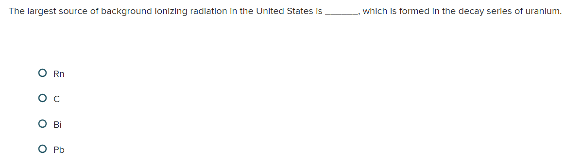 The largest source of background ionizing