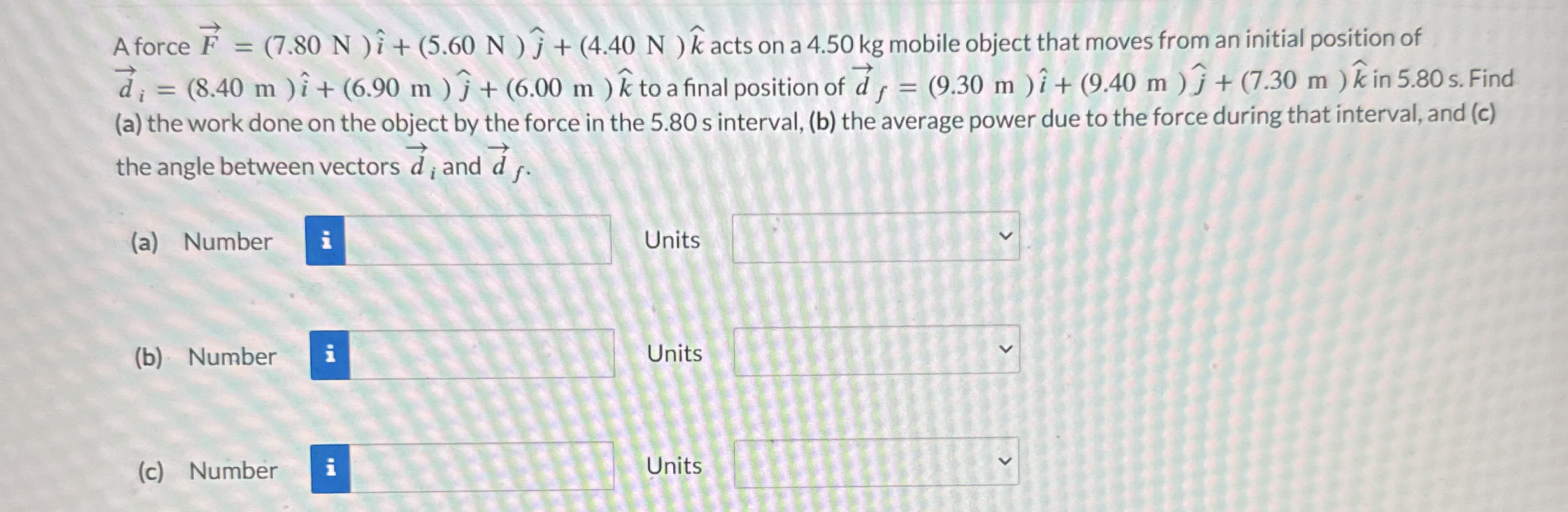 A force vec ( F ) = ( 7 . 8 0 N ) h a t ( i ) + (
