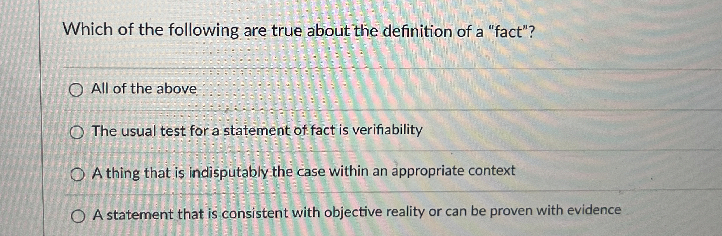 Which of the following are true about the