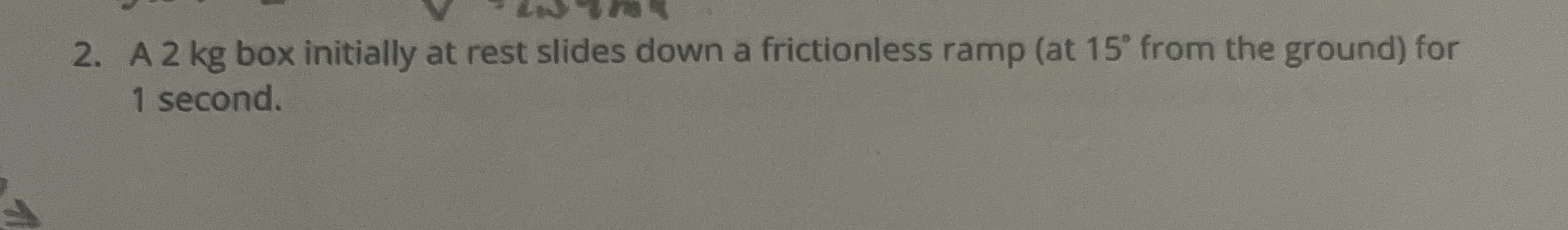A 2 kg box initially at rest slides down a