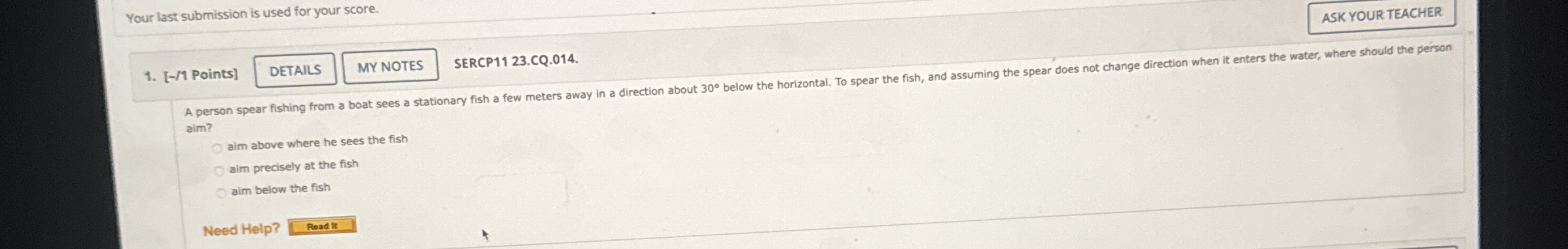 Your last submission is used for your score. ASK