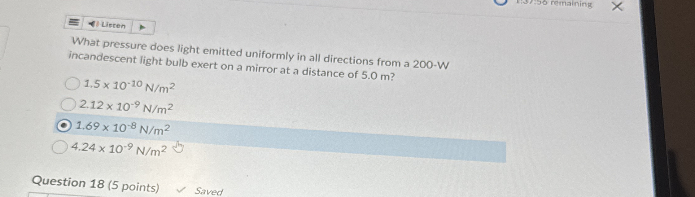 1 : 3 7 : 5 0 remaining Liscen What pressure does