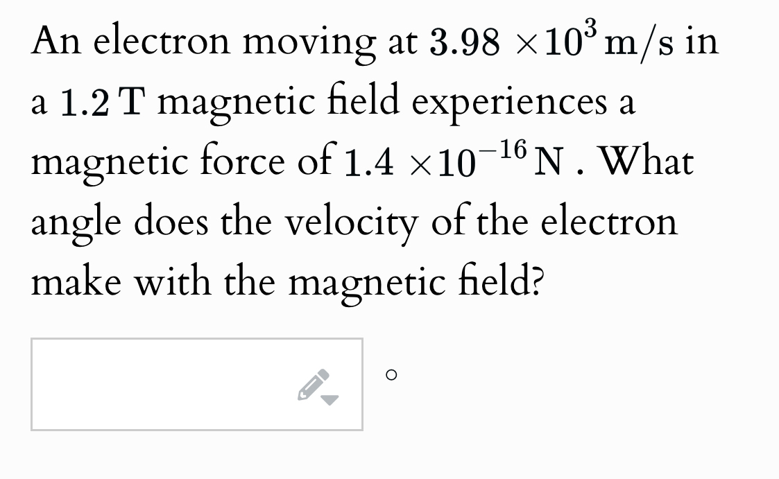 An electron moving at 3 . 9 8 x 1 0 2 m / s in a