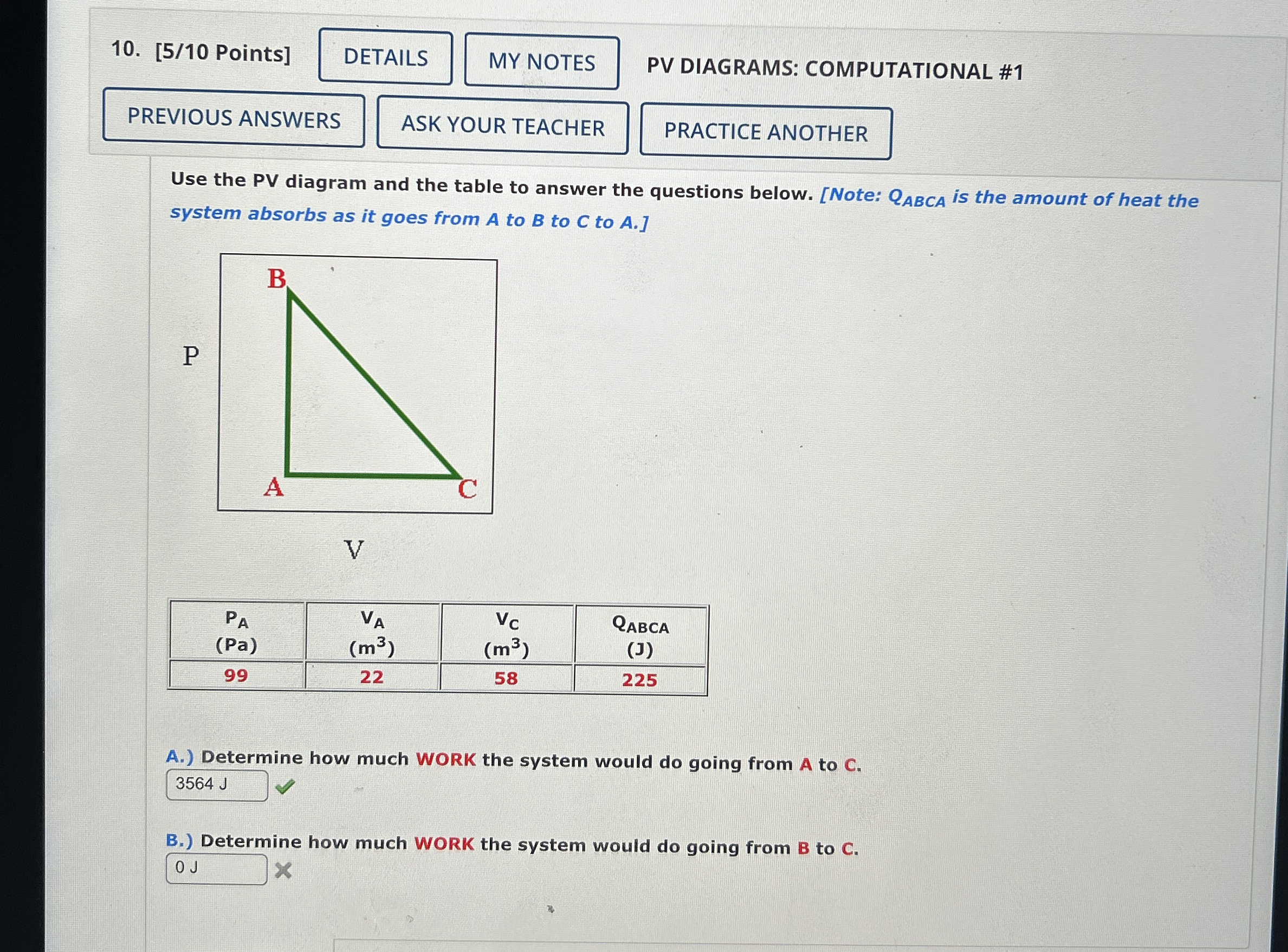 [ 5 / 1 0 Points ] PV DIAGRAMS: COMPUTATIONAL # 1